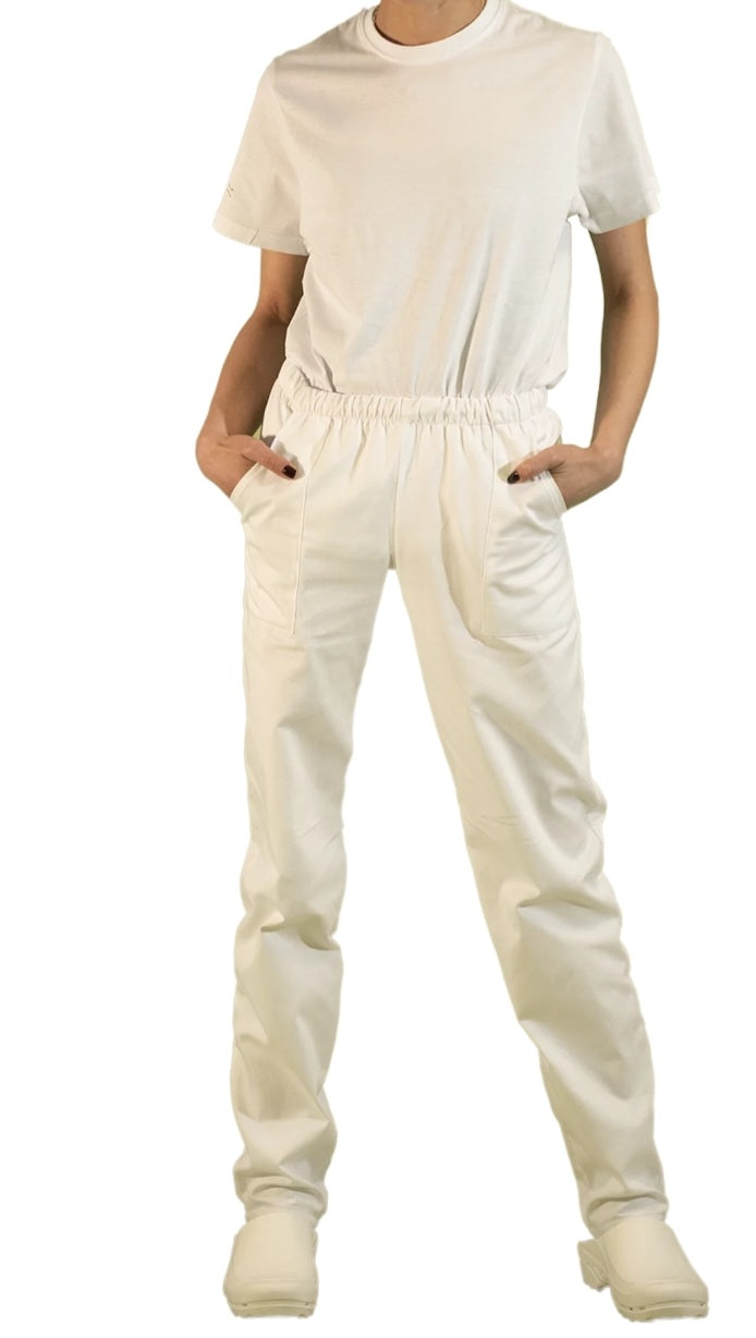 Pantalone bianco con elastico